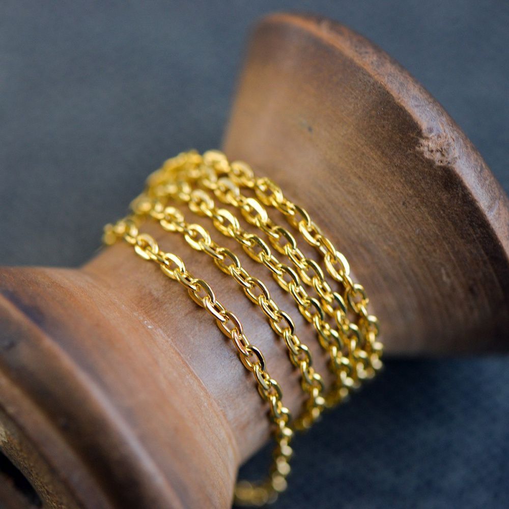 цепочка "овал", цвет золото, звено 3х2х0.5 мм