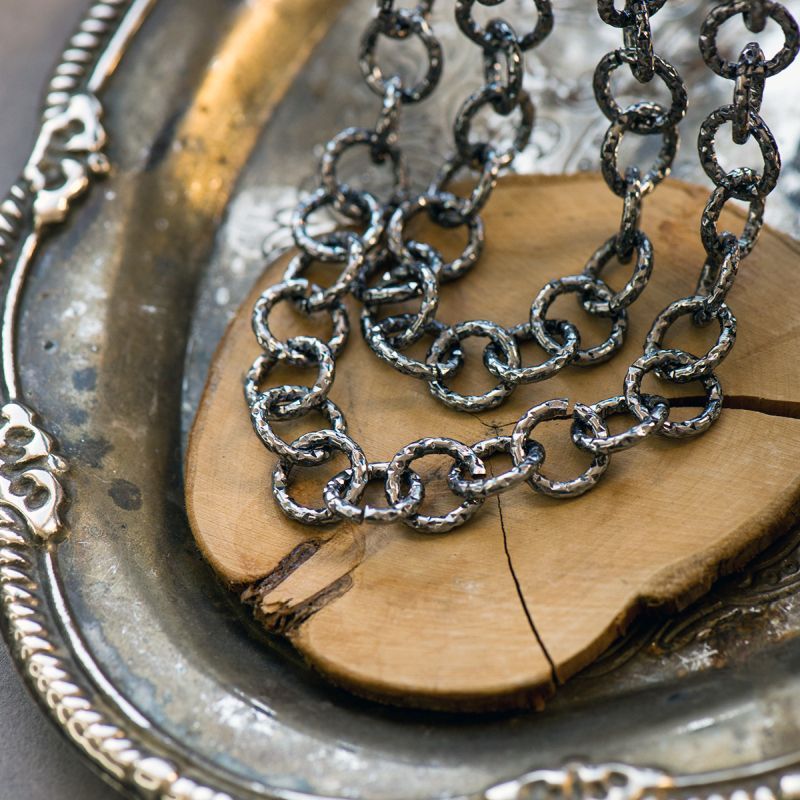 цепочка "текс", алюминий, цвет черный, звено 11.5x2 мм