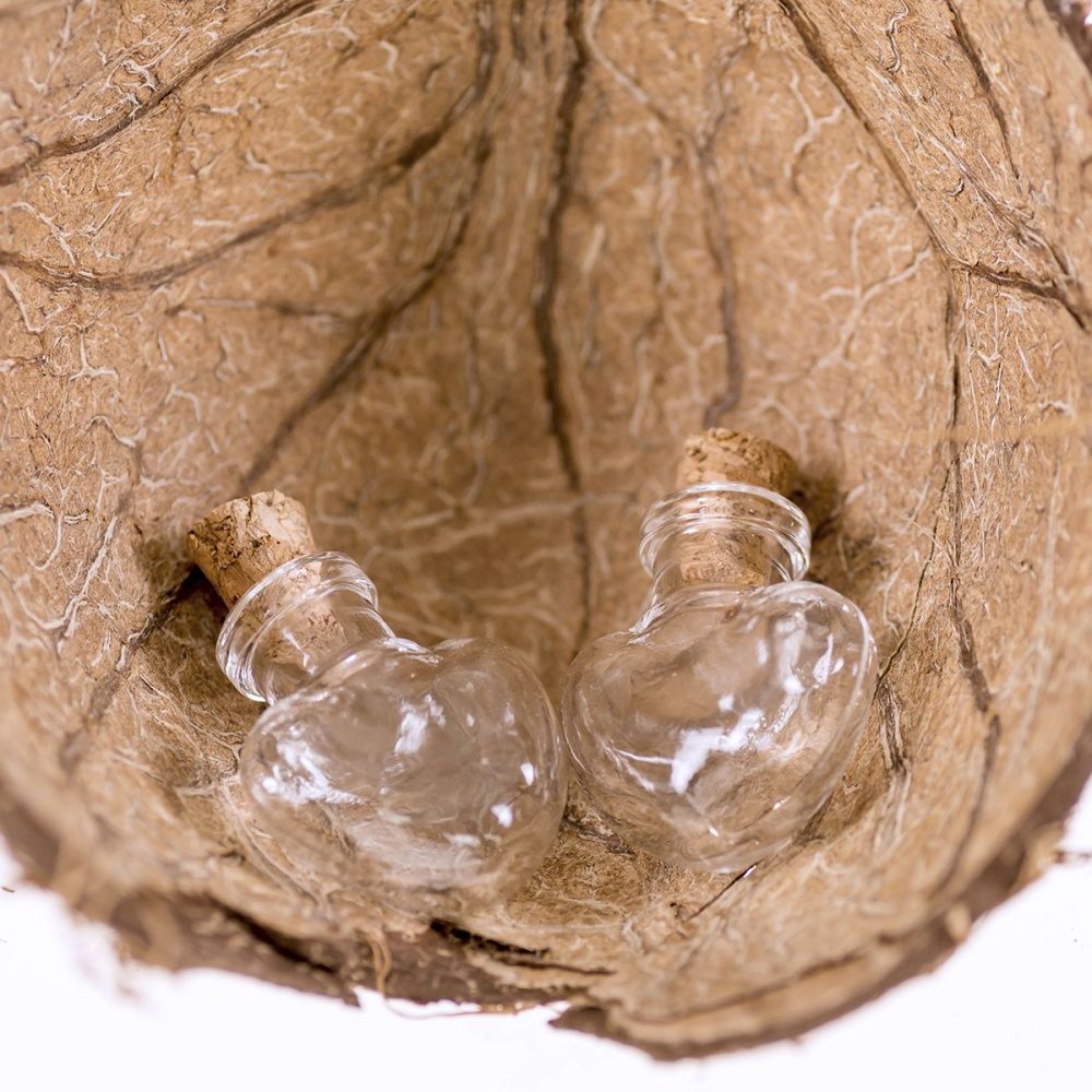 бутылочка с крышкой сердечко, прозрачная, 25x22x11 мм