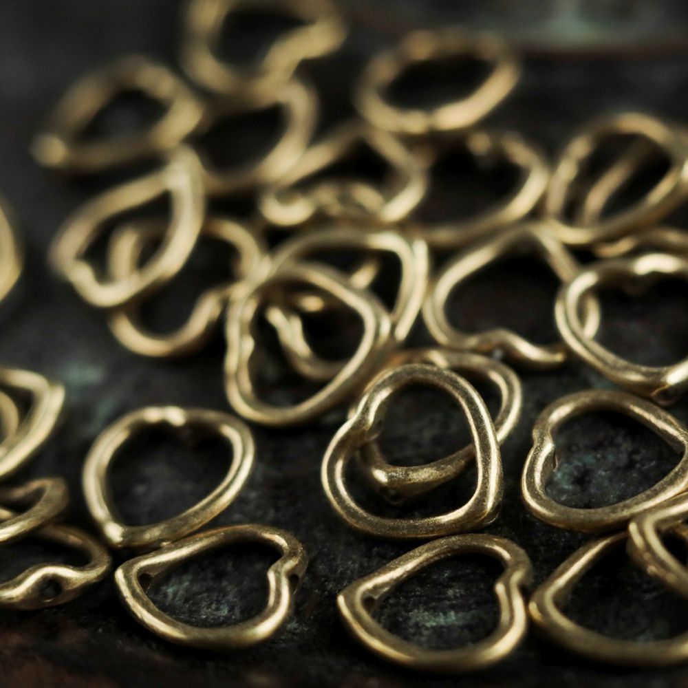 рамка для бусин "сердце", цвет античная бронза, 13.5x1 мм