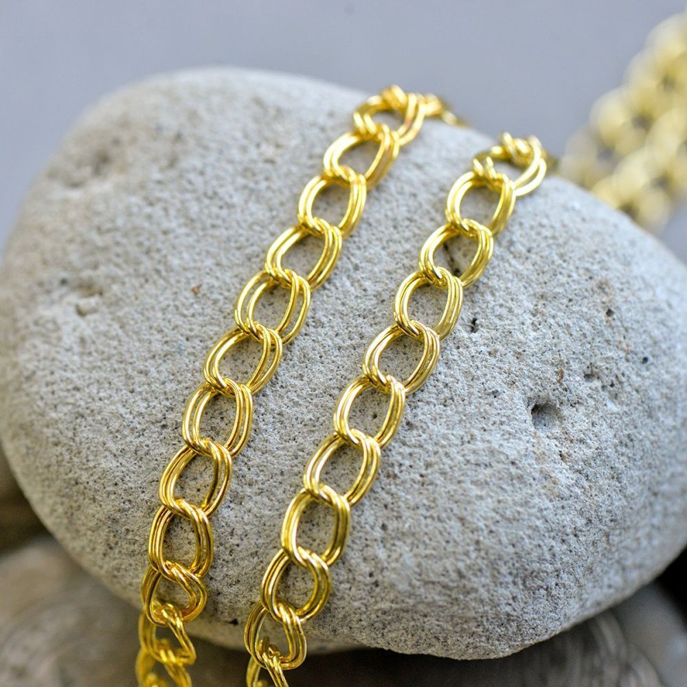 цепочка "дабл", цвет золото, звено 8х6.8 мм