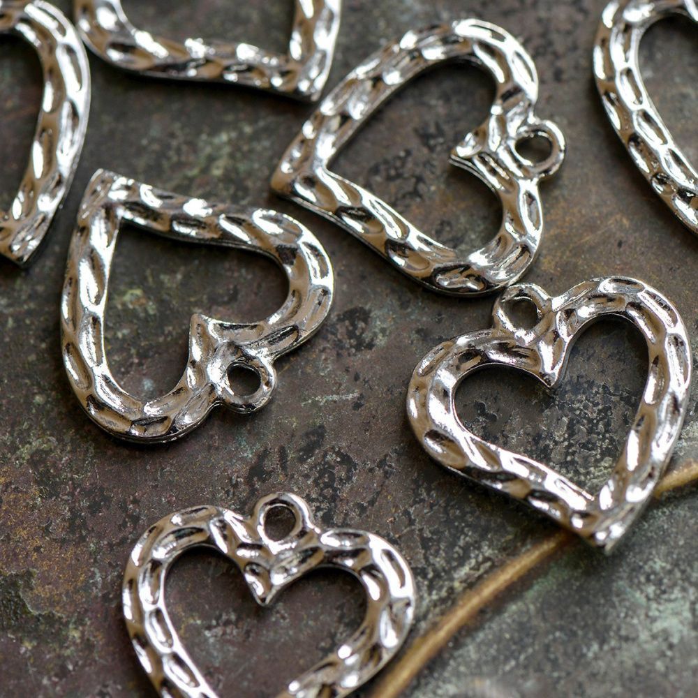 подвеска металлическая "железное сердце", цвет платина, 21x19x2 мм