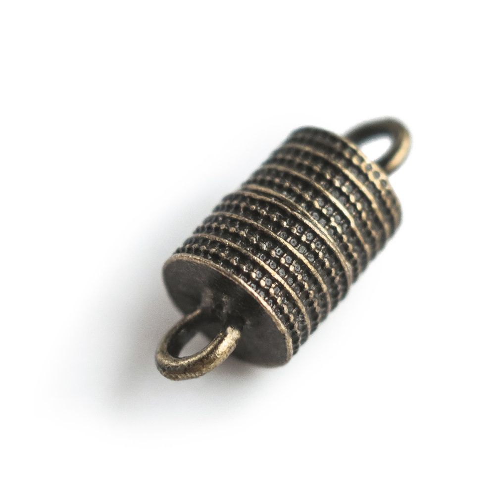 Замочки застежка магнитная "роллер", цвет античная бронза, 19x8 мм