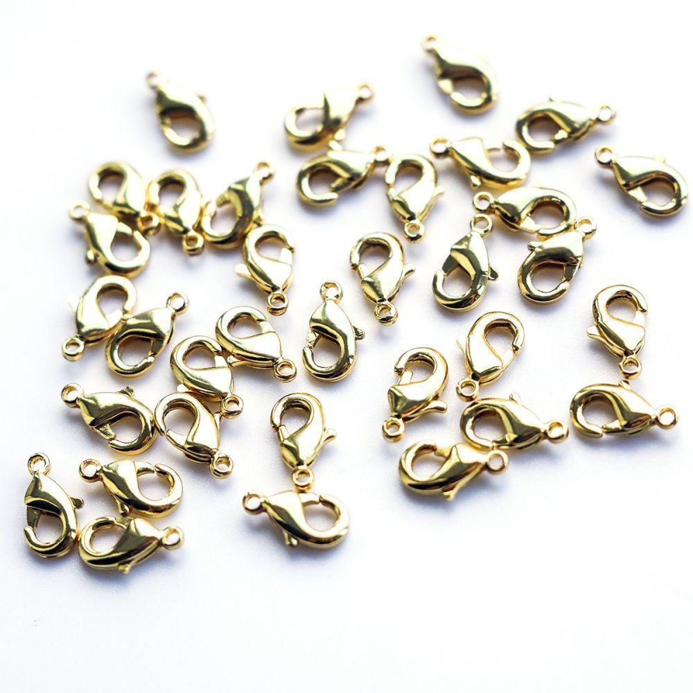 замочек-лобстер, позолота, 10x6x2.5 мм