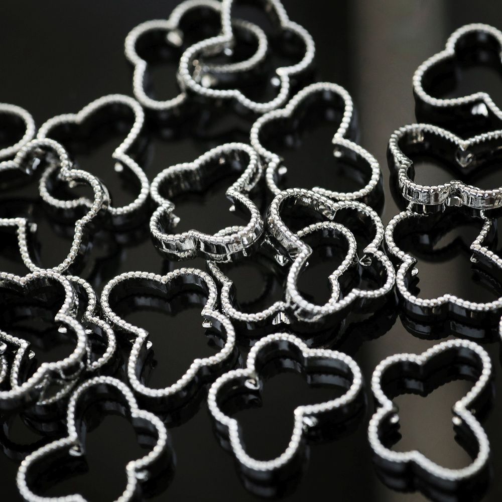 рамка для бусин "бабочка", цвет платина, 13x17.5x5x4 мм