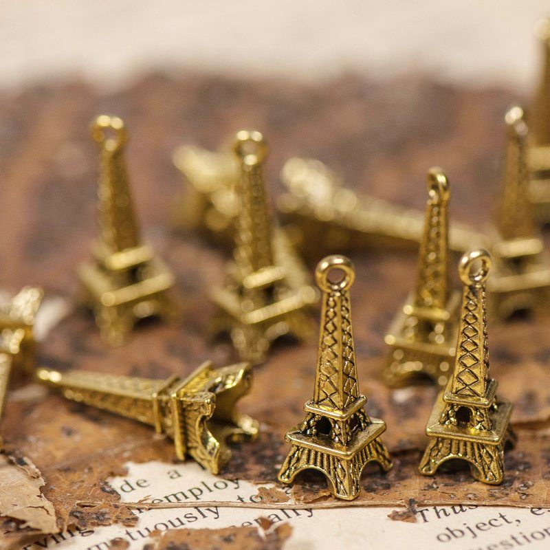подвеска металлическая "эйфелева башня", цвет античное золото, 24х8х7 мм