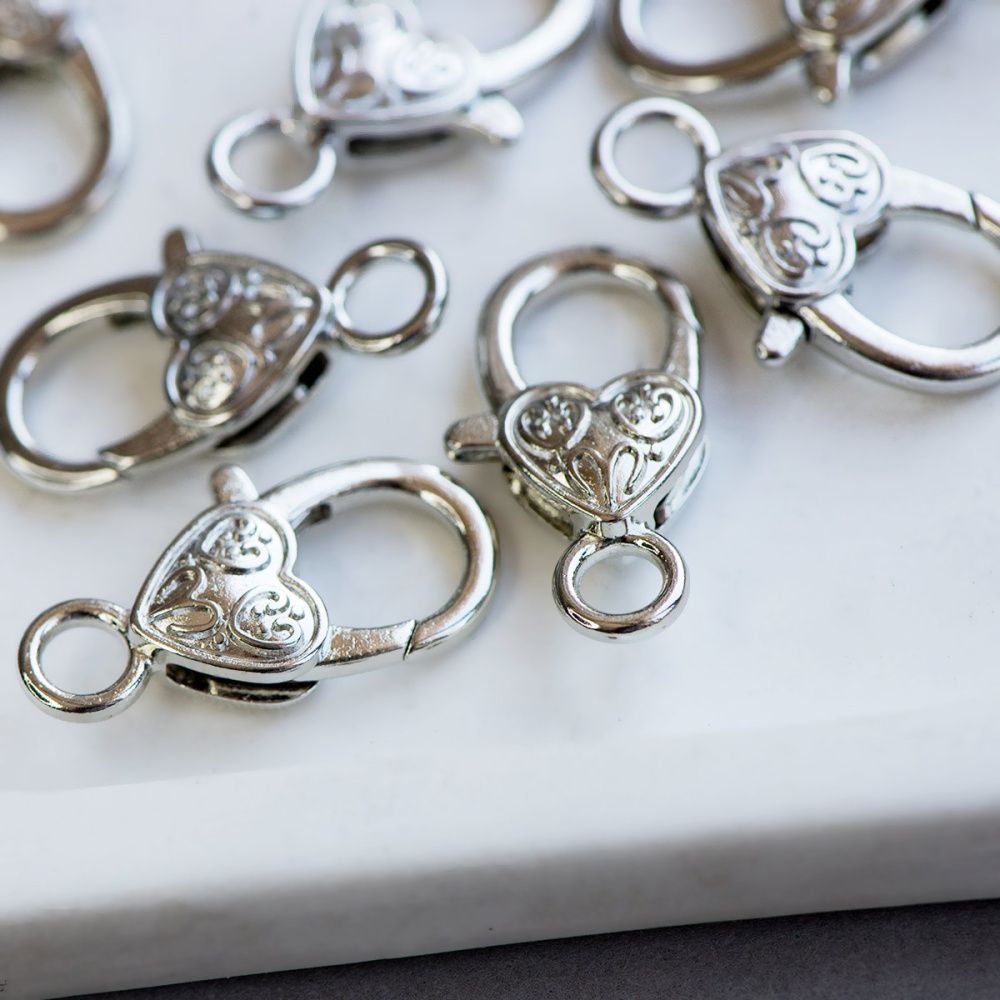 Замочки замочек-лобстер "тибет", цвет платина, 26х25х13 мм