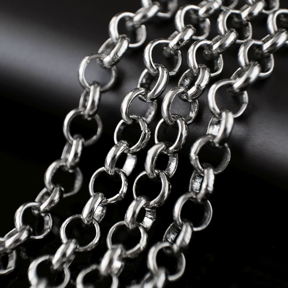 цепочка "раунд", цвет платина, звено 5x1.5 мм