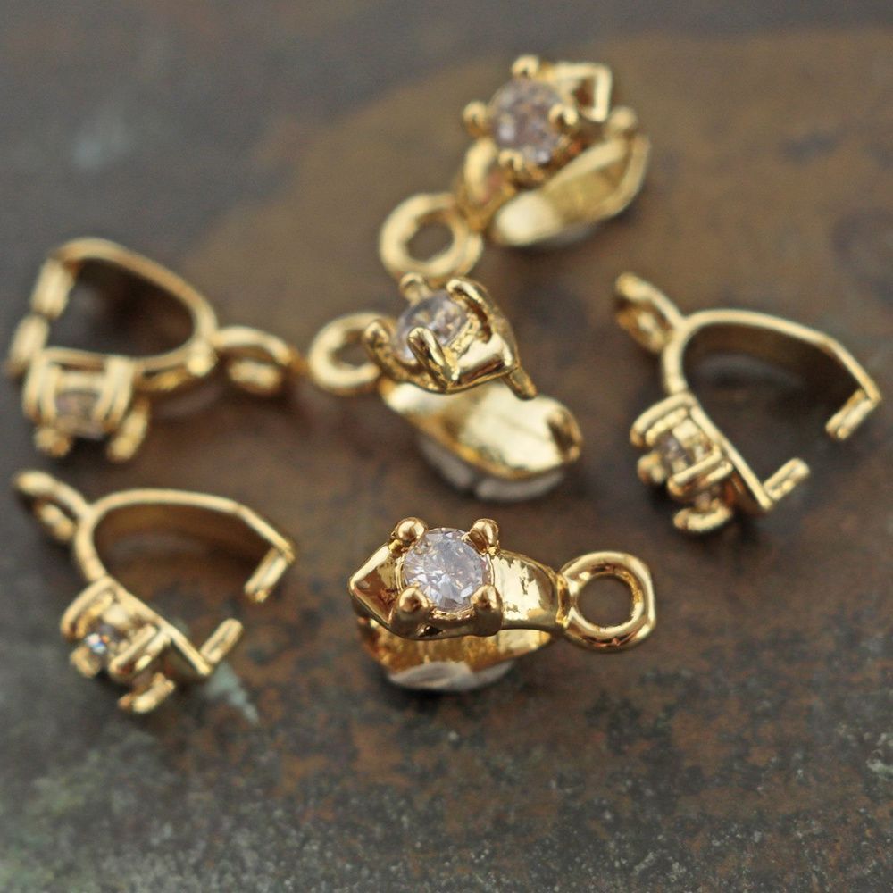 бейл "старлет", позолота/цирконий, 9x3.5x7.5 мм