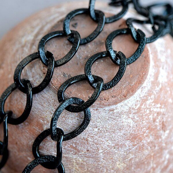 цепочка "бриз", алюминий, цвет черный, 15x20 мм