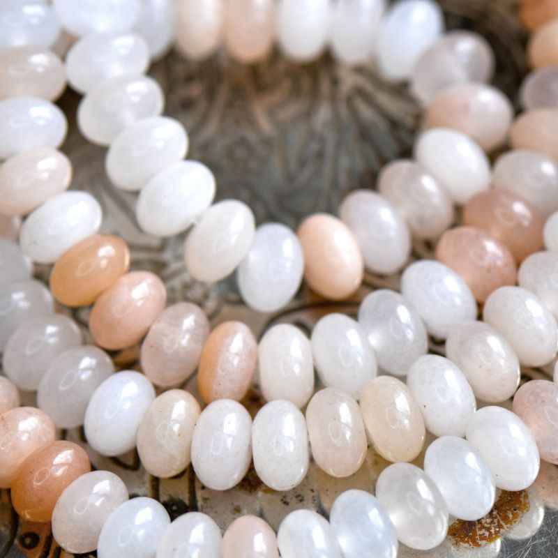 бусина авантюрин абакус, цвет персиковый, 8x5 мм