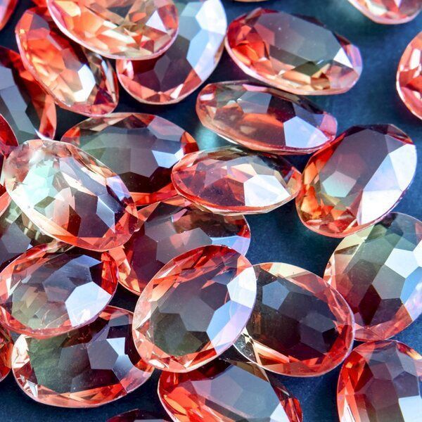 кабошон стекло кристалл, овальный, цвет turmaline #6, 18х13 мм