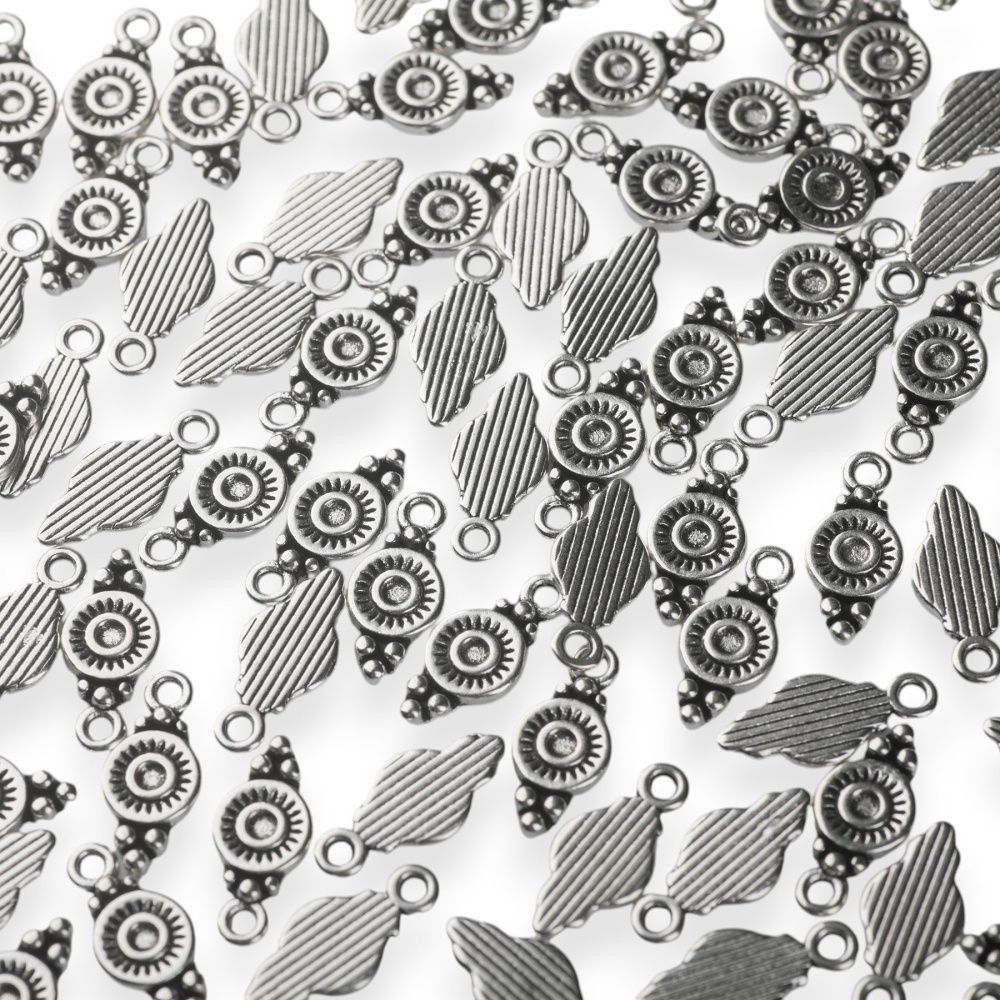 подвеска металл "митра", цвет античное серебро, 16x7x1.5 мм