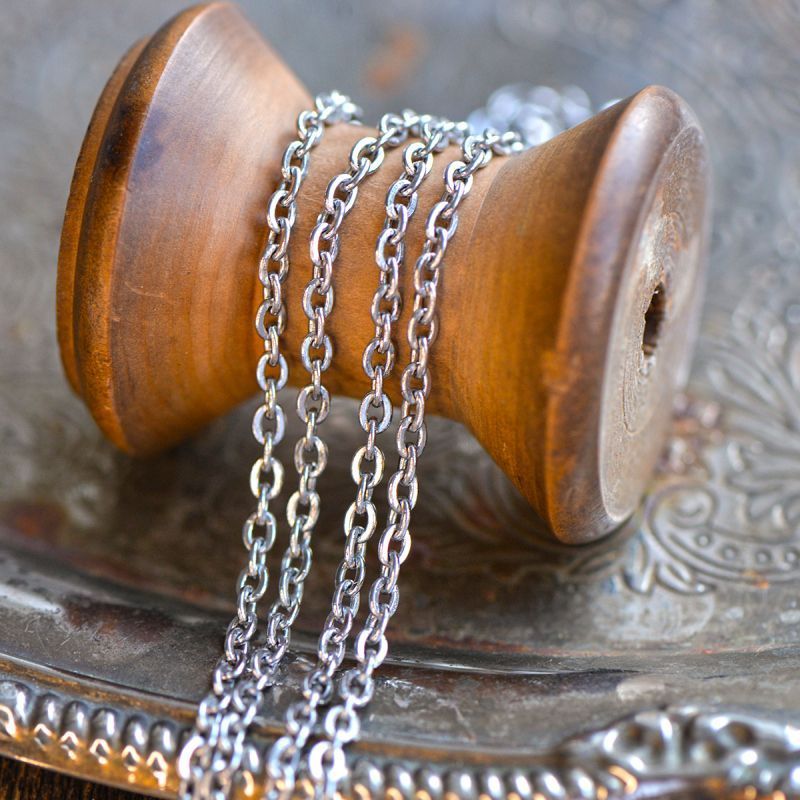 цепочка "кросс 304", цвет стальной, звено 4x3x0.8 мм