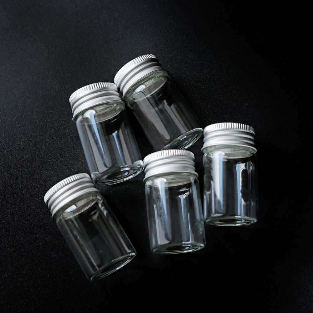 бутылочка с алюминиевой крышкой, прозрачная, 50x30 мм