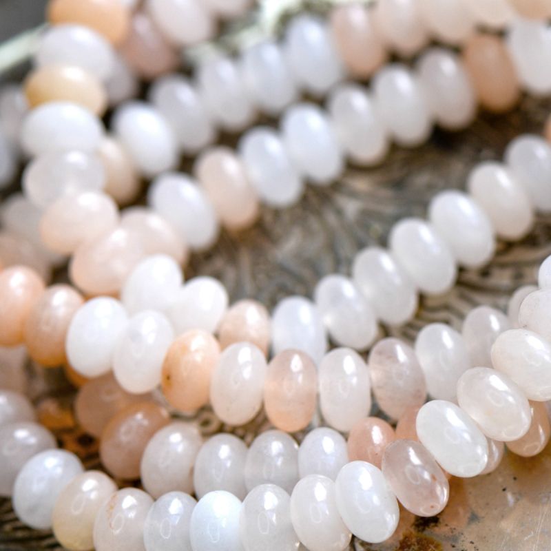 бусина авантюрин абакус, цвет персиковый, 8x5 мм