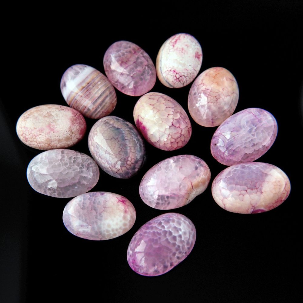 кабошон агат овальный, цвет розовато-сиреневый, 25x18x6.5 мм