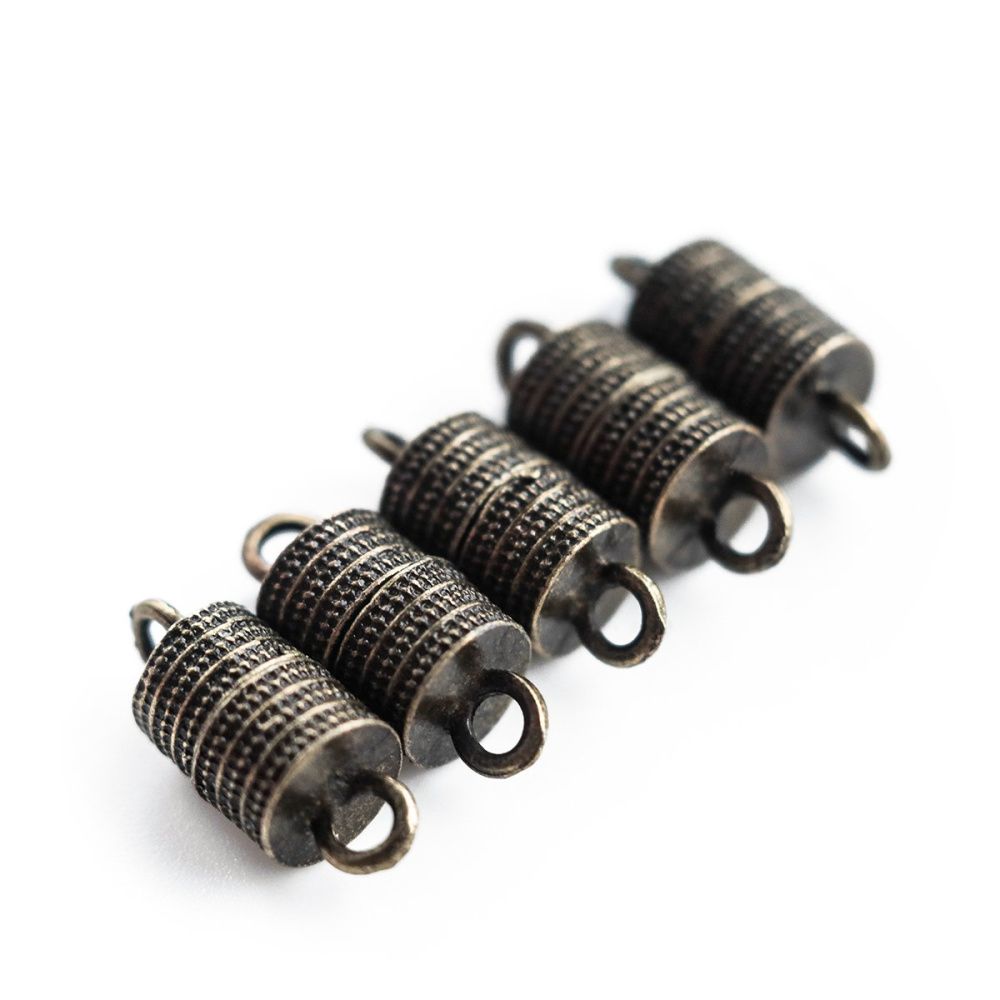 Замочки застежка магнитная "роллер", цвет античная бронза, 19x8 мм