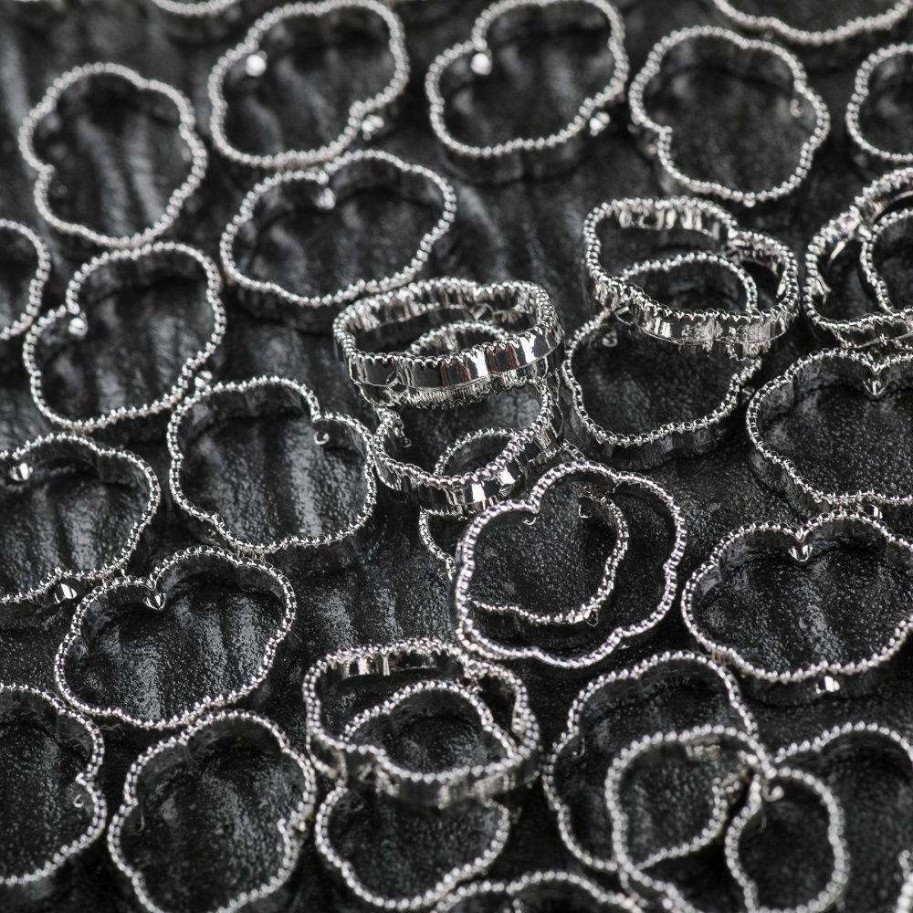 рамка для бусин "облако", цвет платина, 12x15x6x3.5 мм