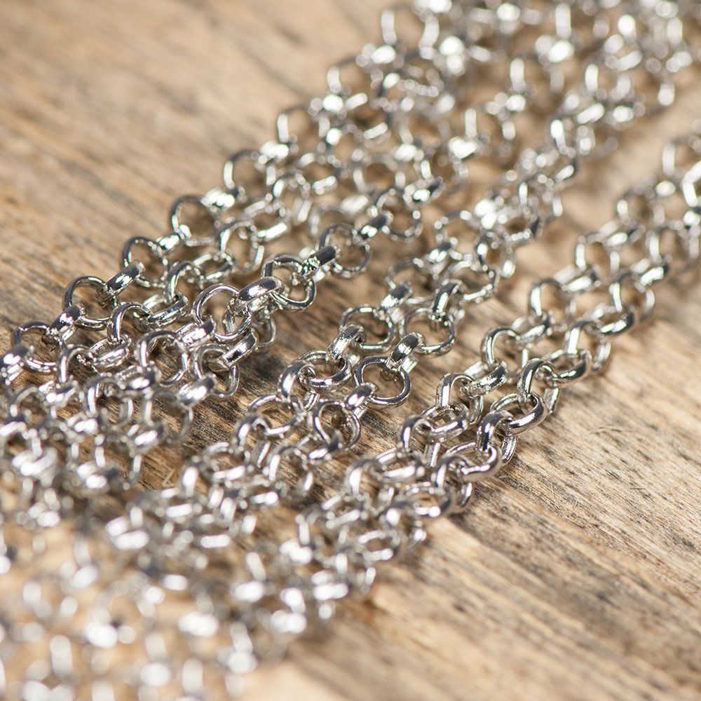 цепочка "раунд", цвет платина, звено 4х1 мм