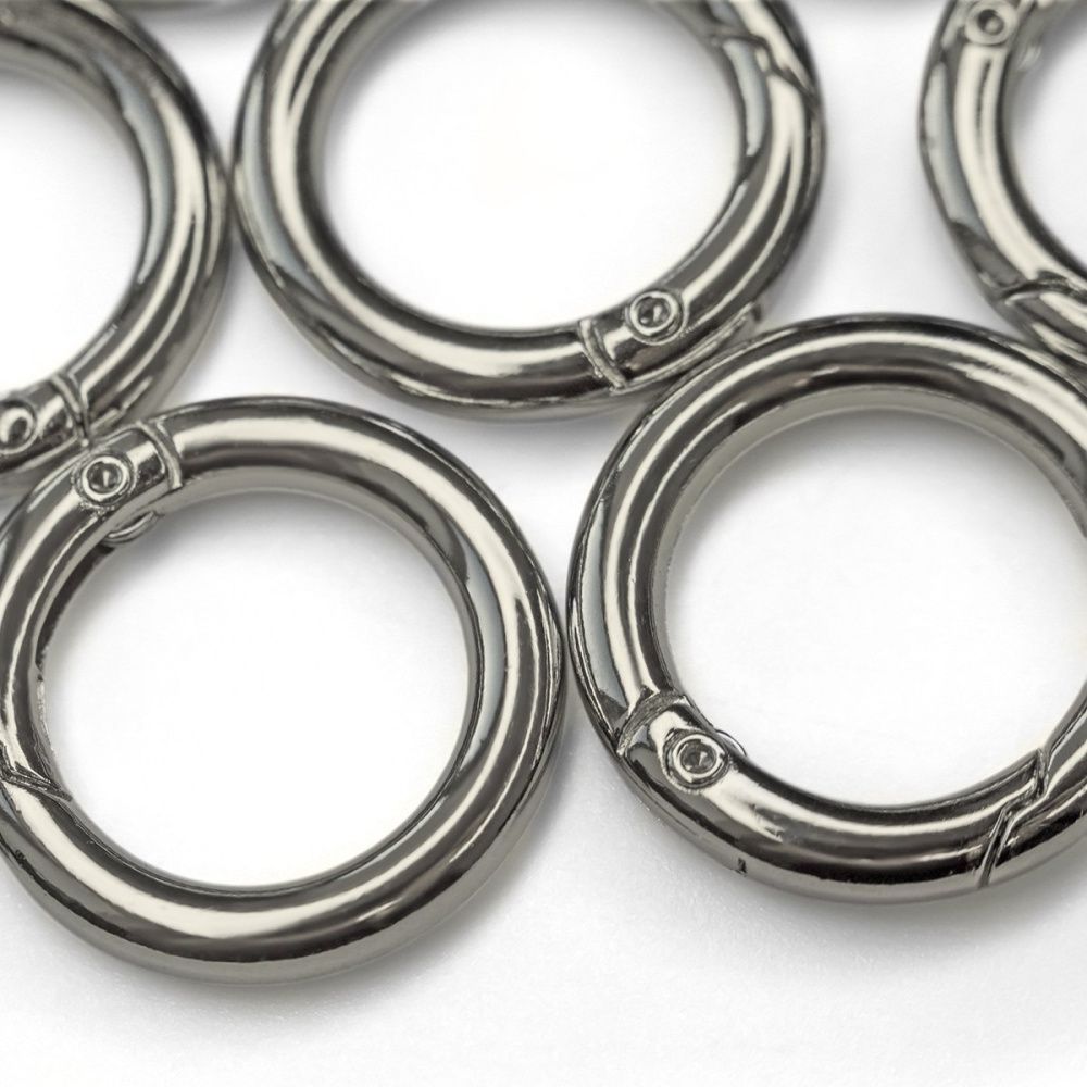 Замочки замок-кольцо для брелоков, цвет платина, 24x4 мм