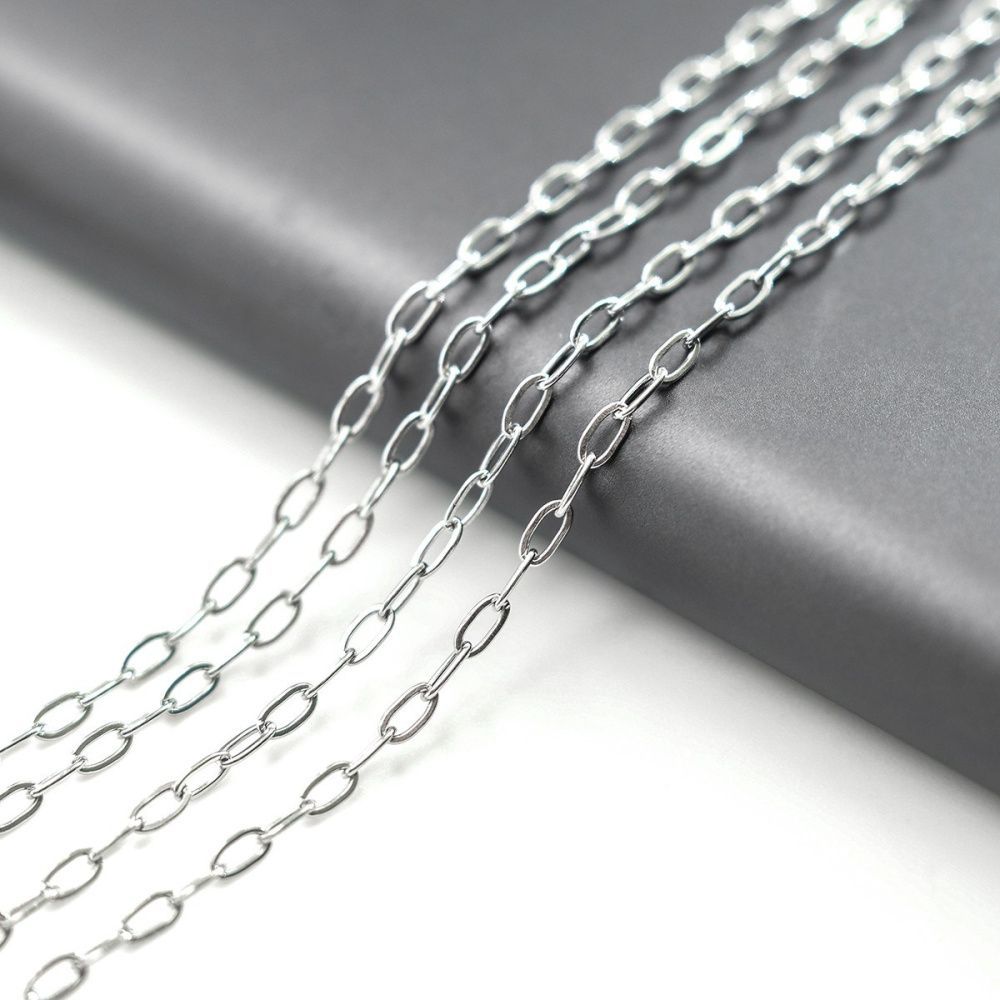 цепочка "овал 304", цвет стальной, звено 4x2x0.5 мм