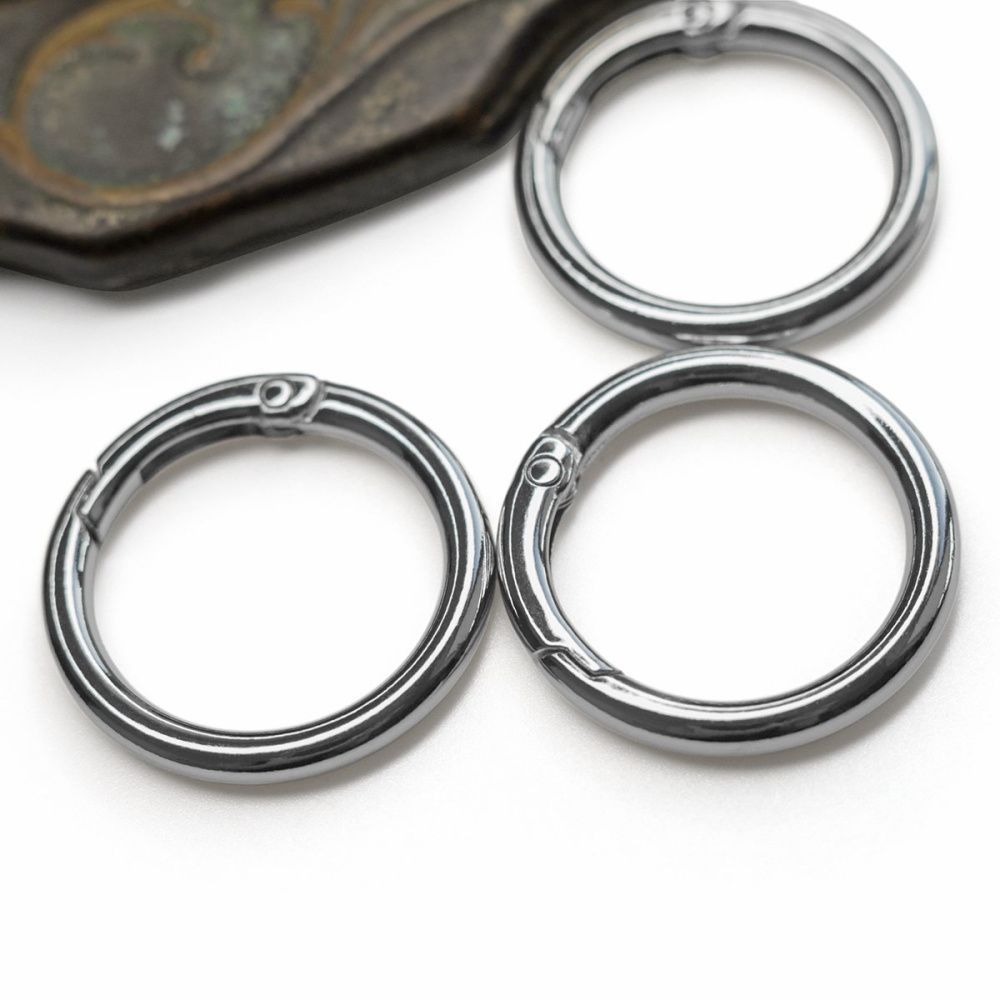 Замочки замок-кольцо для брелоков, цвет платина, 33x4 мм