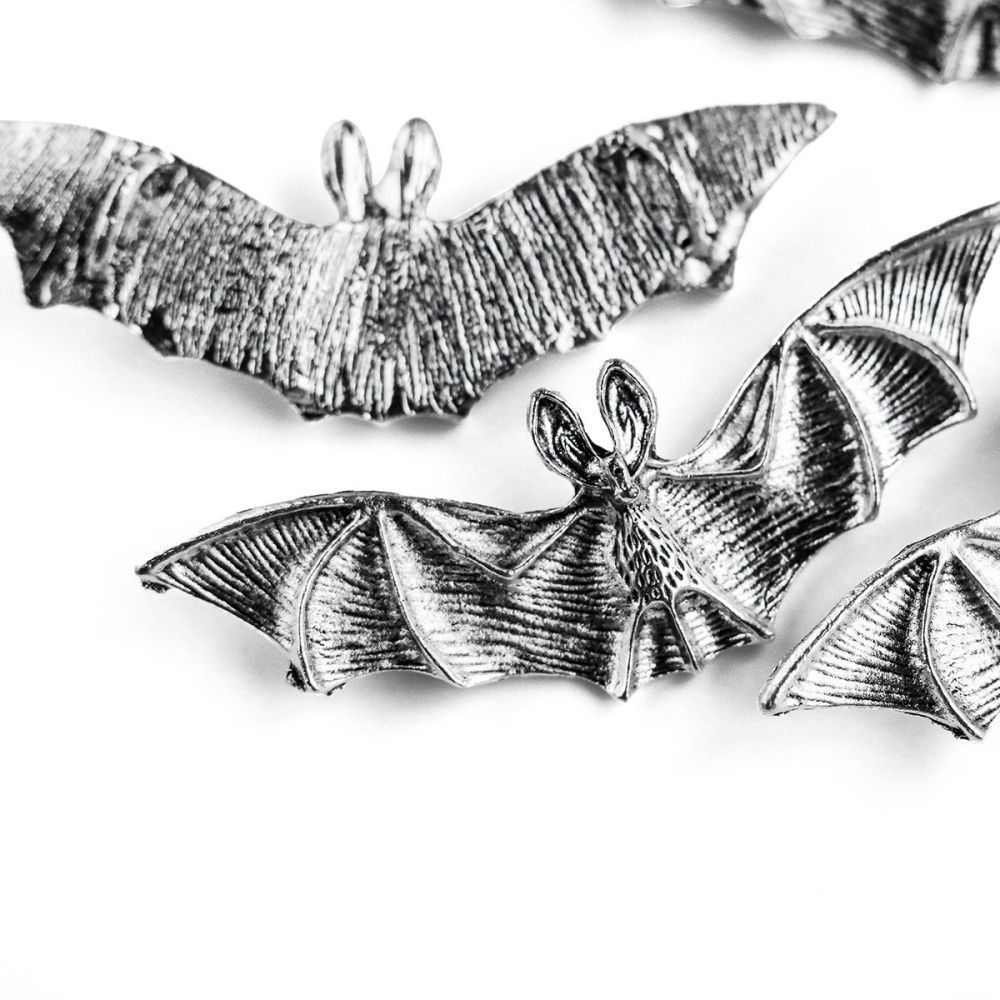 подвеска металлическая "batty", цвет античное серебро, 26x76x7 мм