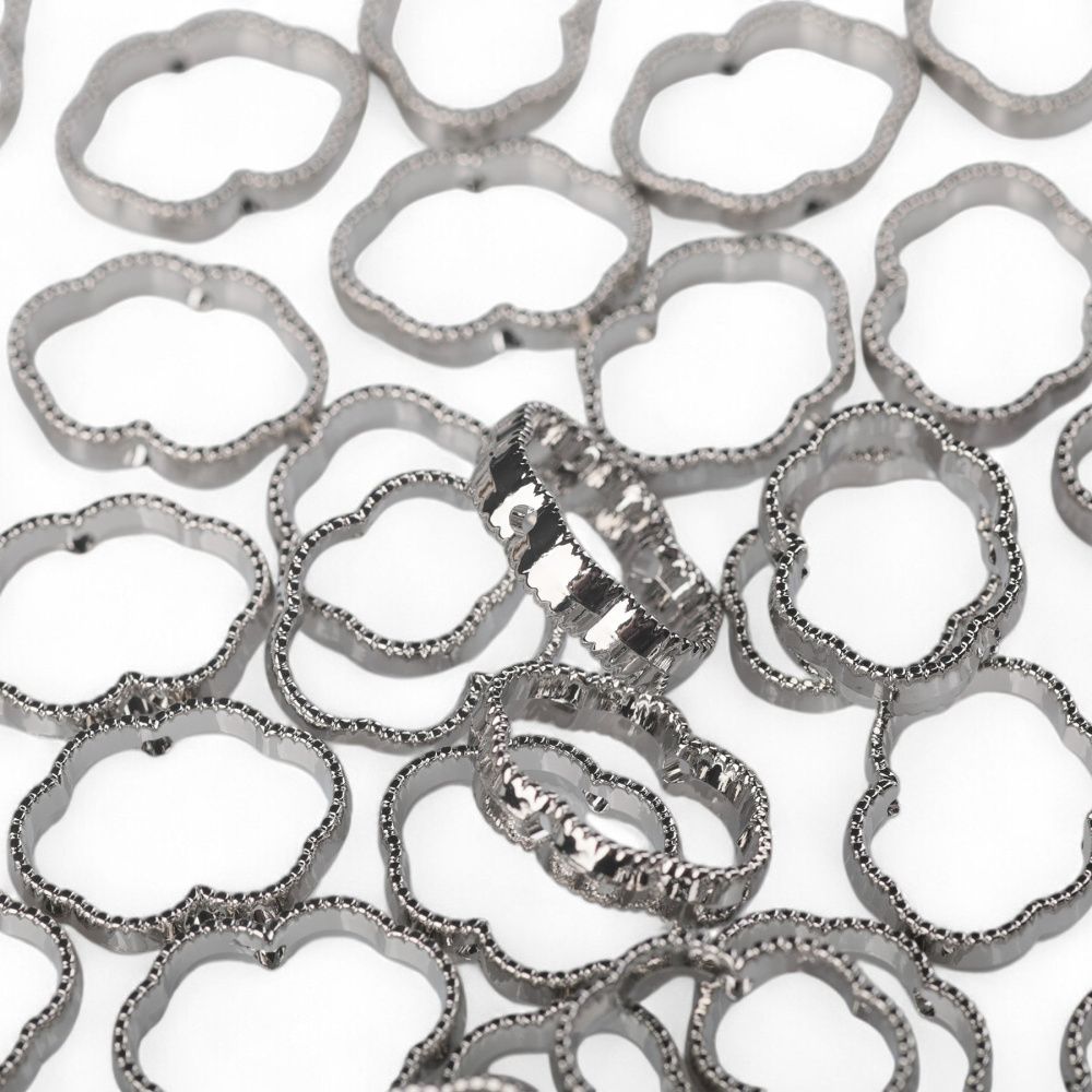 рамка для бусин "облако", цвет платина, 12x15x6x3.5 мм