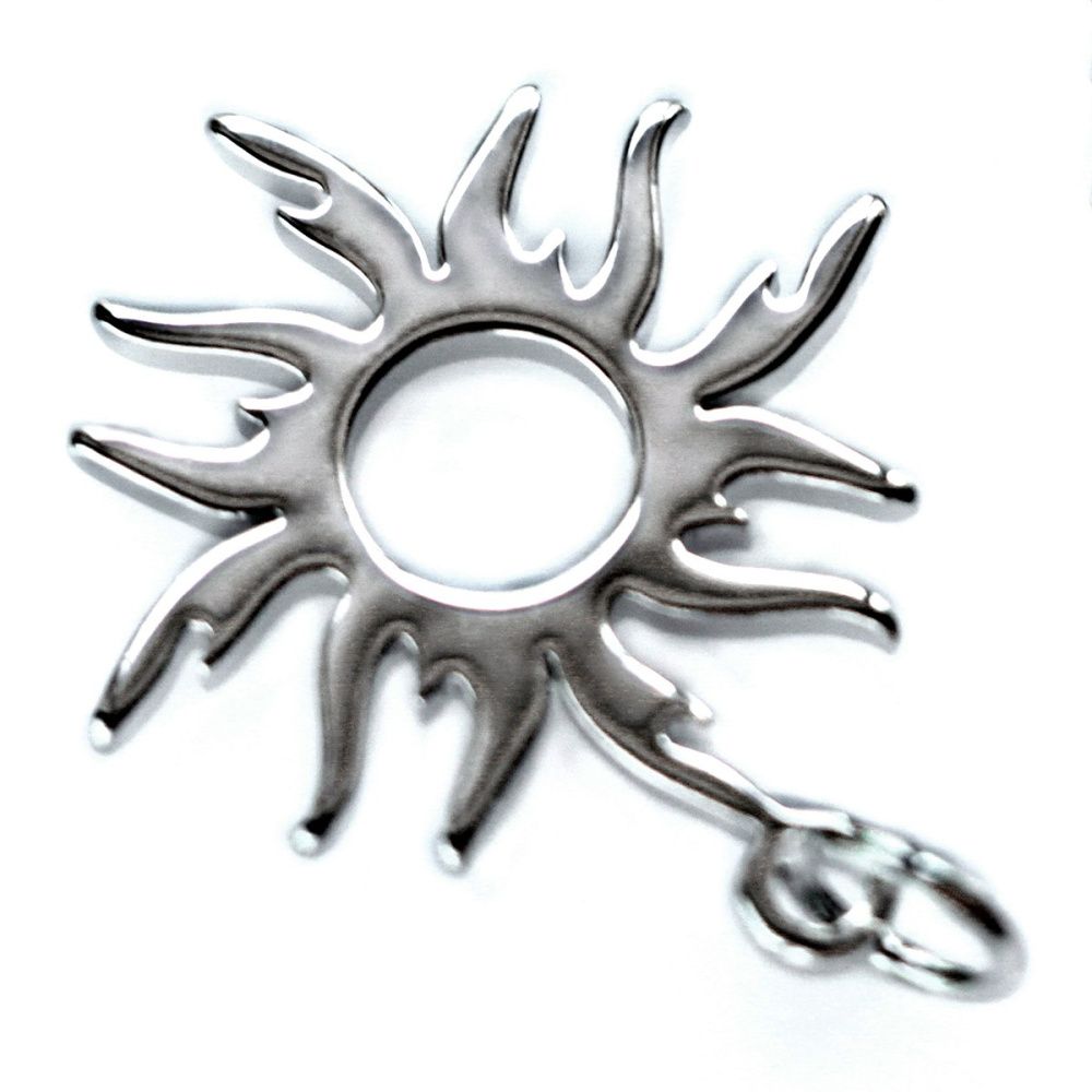 подвеска металл "солнце", цвет платина, 21x18x1 мм