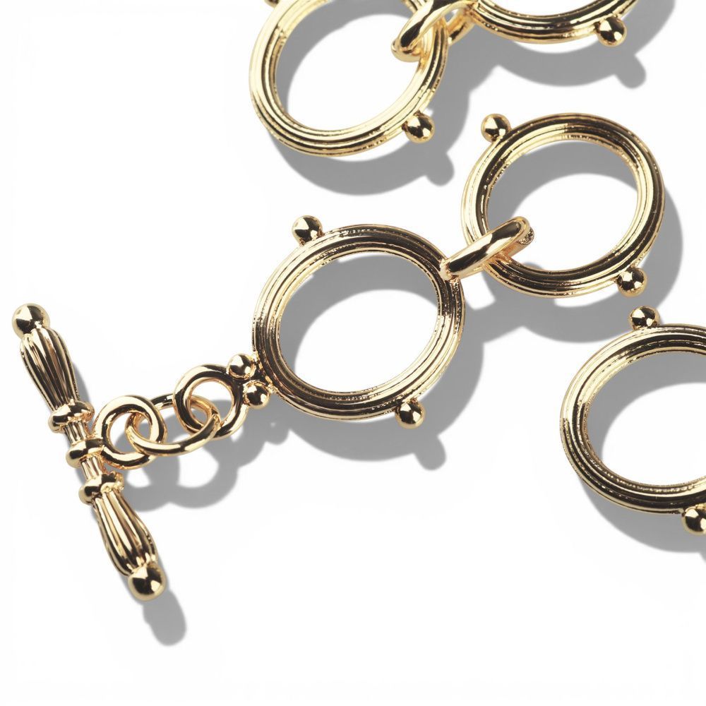 застежка-тоггл "дуо", позолота, 29.5x12 мм