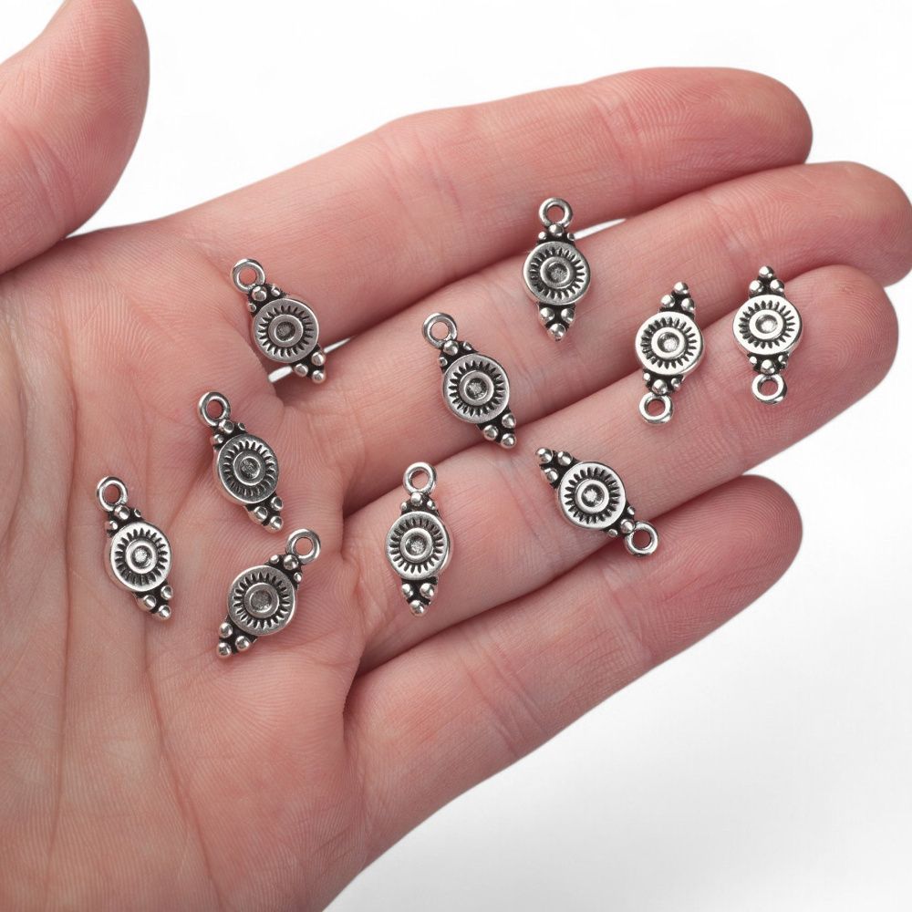 подвеска металл "митра", цвет античное серебро, 16x7x1.5 мм