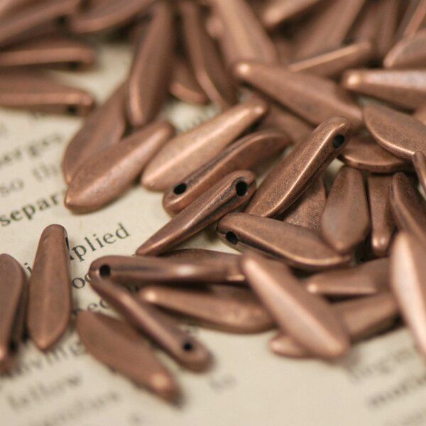 подвеска металлическая "дагер", цвет красная медь, 15,5x5x2 мм