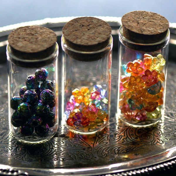 колба с крышкой, прозрачная, 60x30 мм