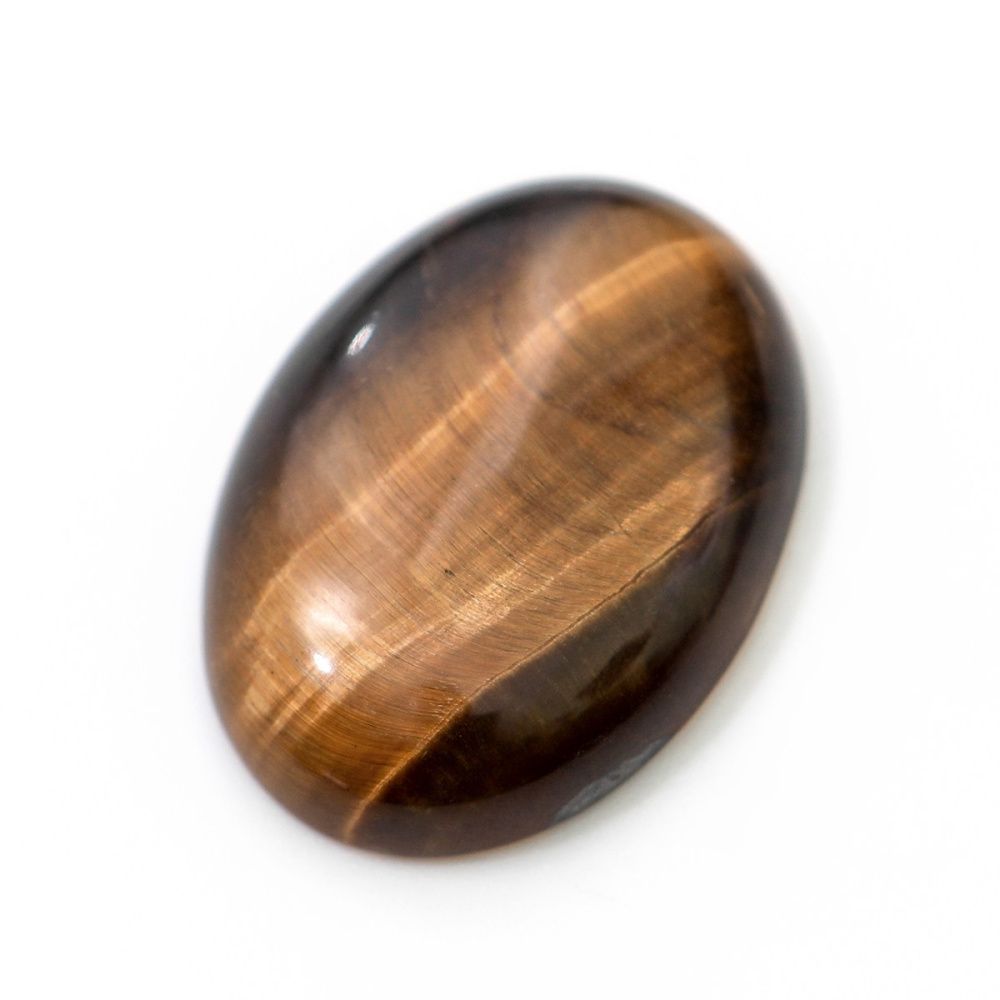 кабошон тигровый глаз овальный, цвет коричневый, 35x25x8 мм