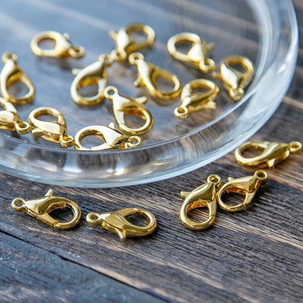 Замочки замочек-лобстер, цвет золото,16х8 мм