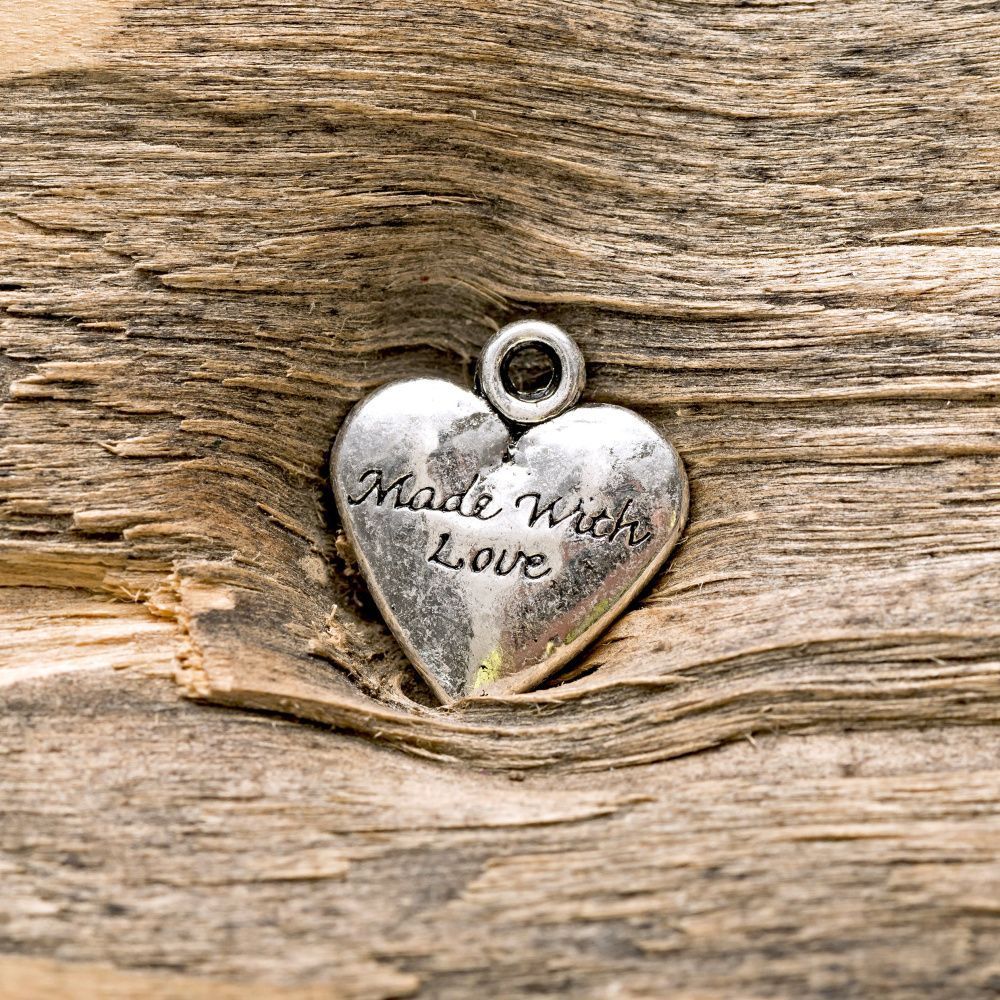 подвеска металлическая "сердце", цвет серебро, 20х17.5х3 мм