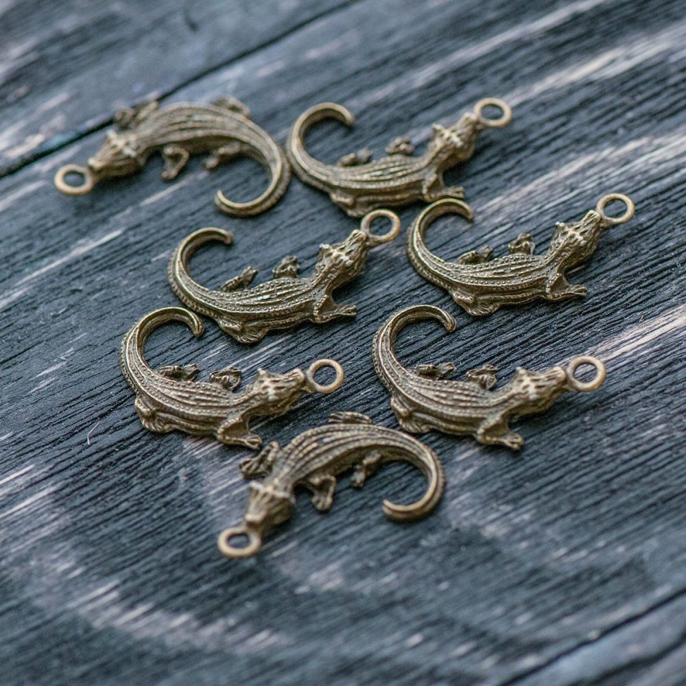 подвеска металлическая "геккон", цвет античная бронза, 23х21х3,5 мм