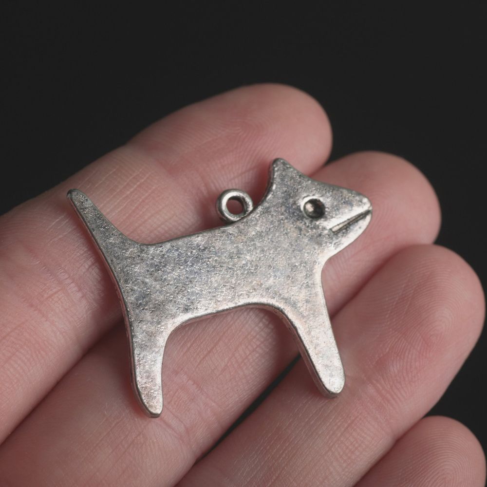 подвеска металлическая "добби", цвет античное серебро, 35x18x1.5 мм