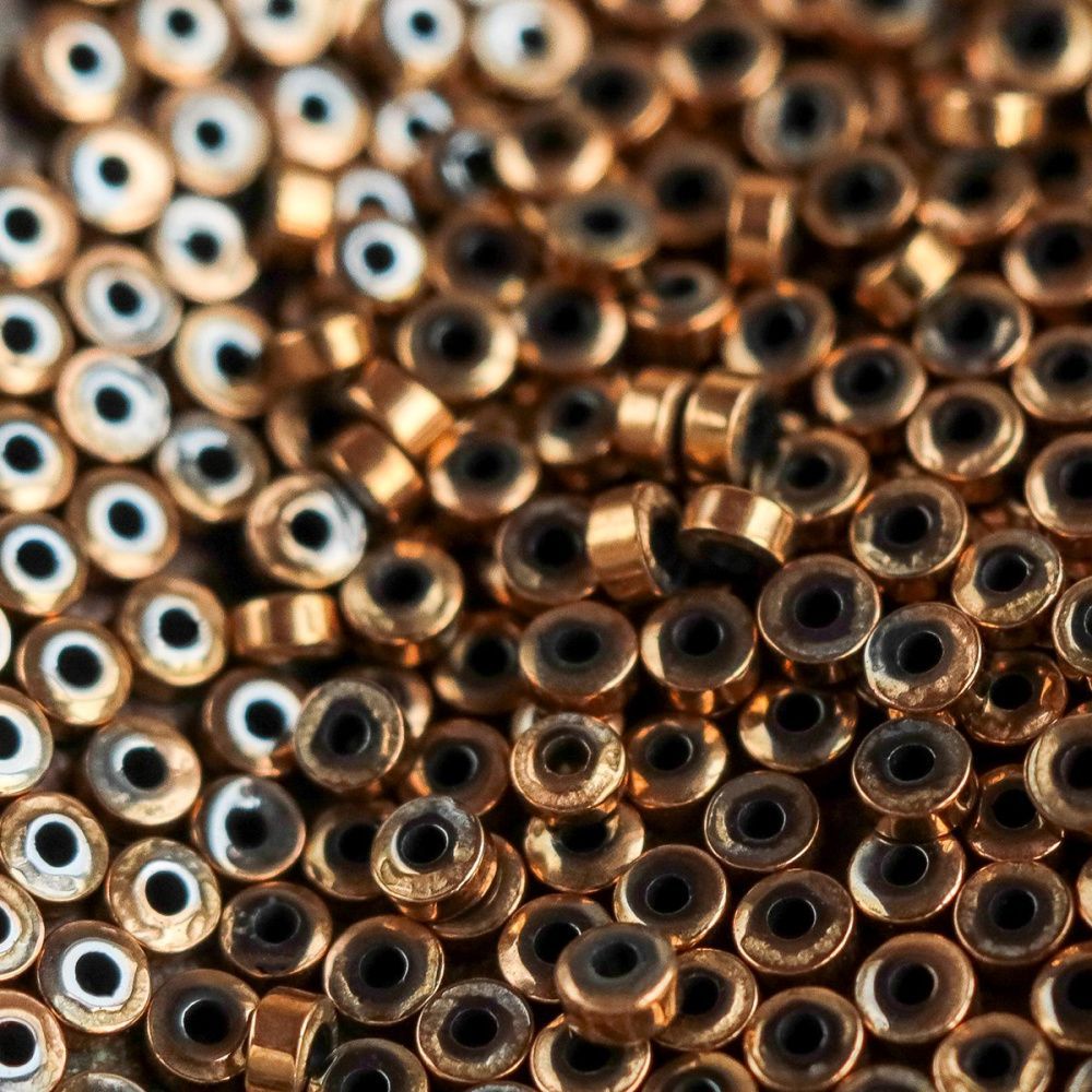 бусина гематит немагнитный синт., диск, цвет золото, 2x1 мм