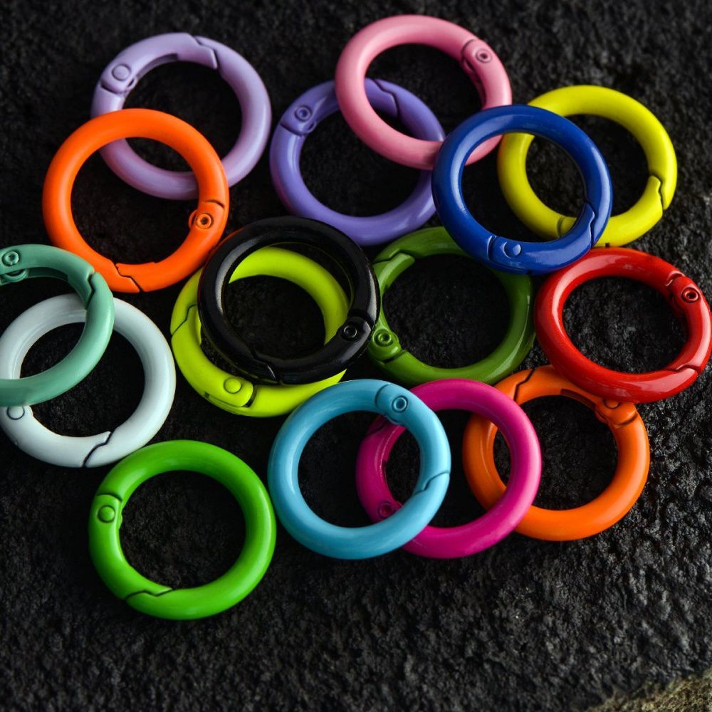 Замочки замочек-кольцо "рейнбоу", цветовой микс, 25x4 мм