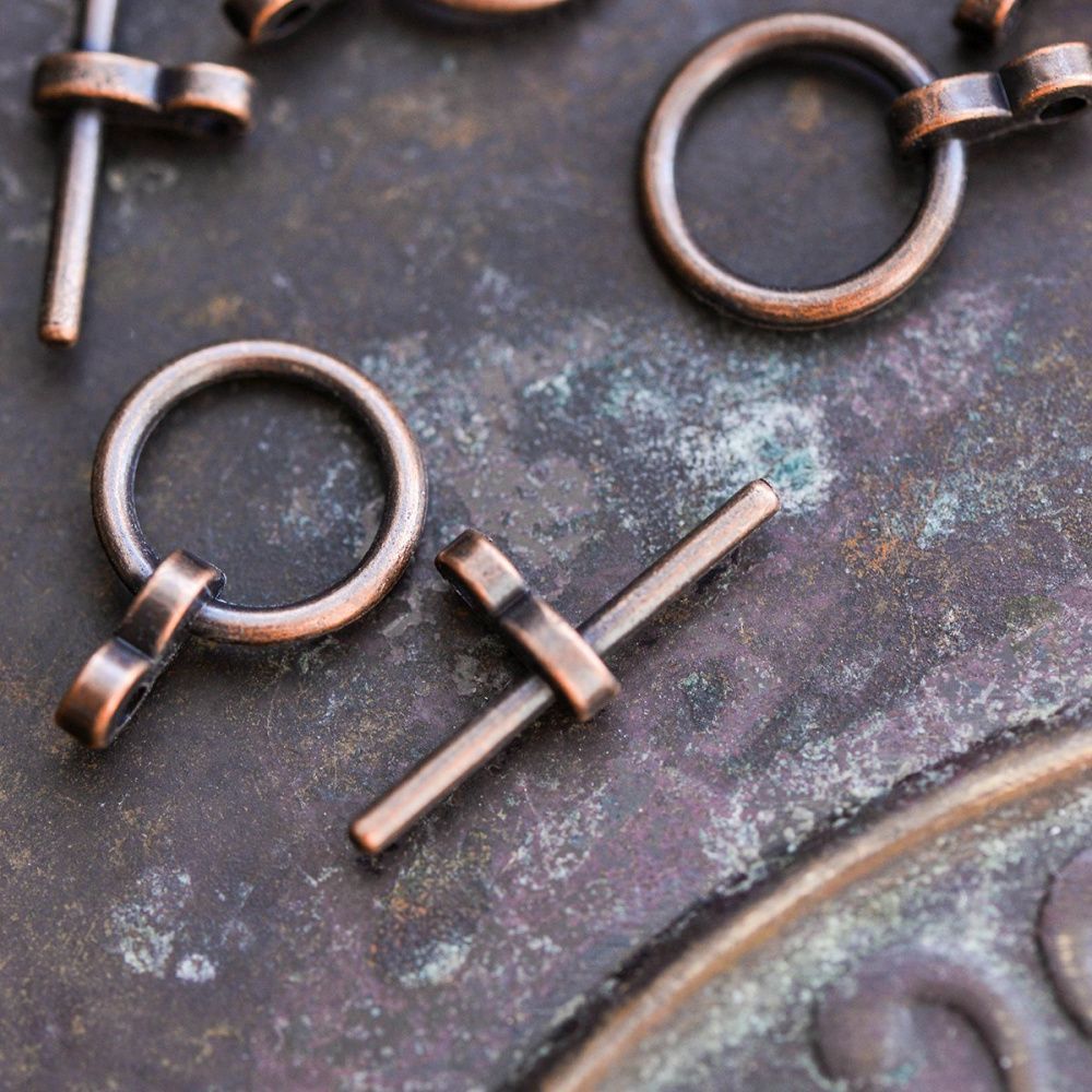 Замочки тоггл "торро", цвет красная медь, 12x3 мм