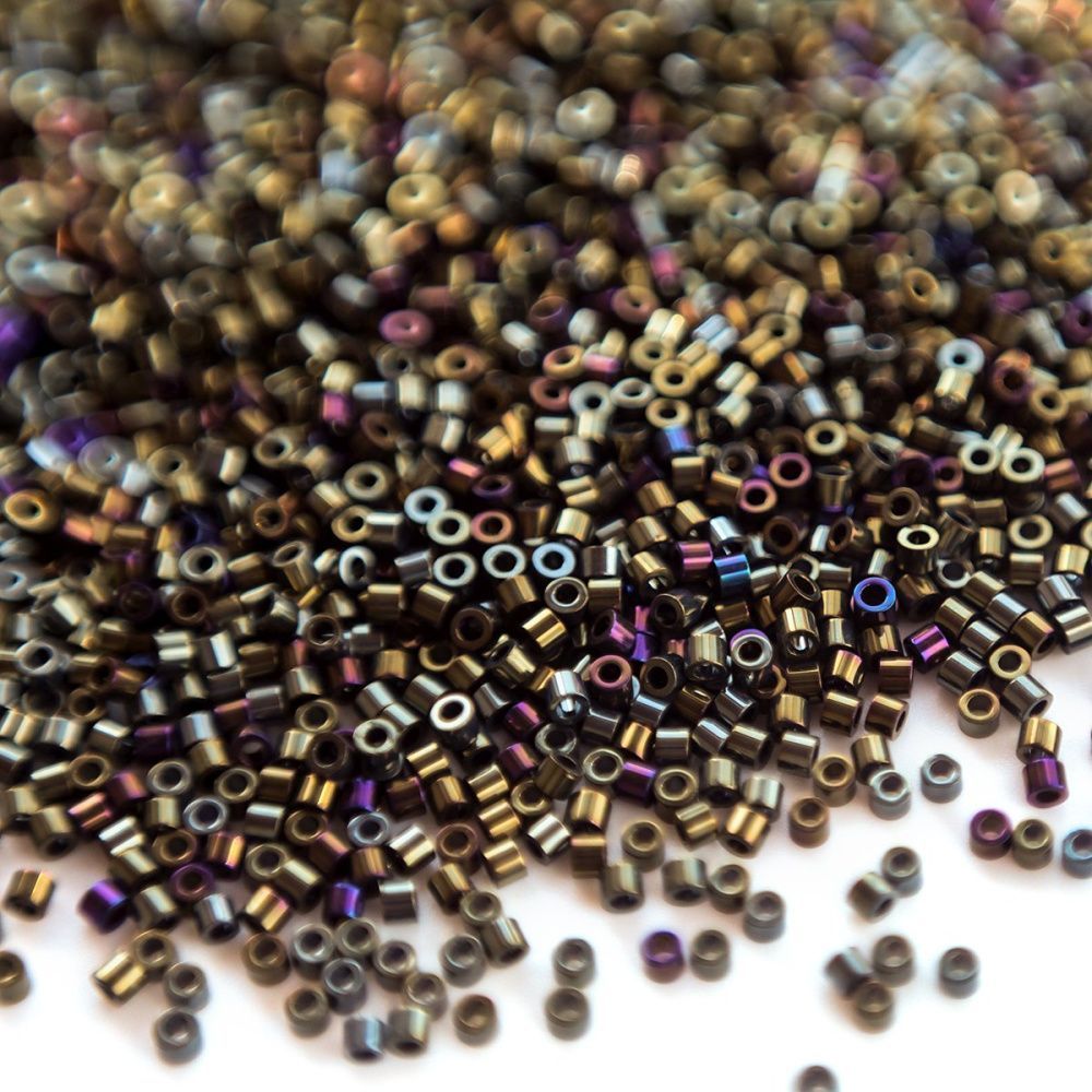 бисер "радуга", цилиндр, цвет ирис графитовый 15/0 (уп 7 г)