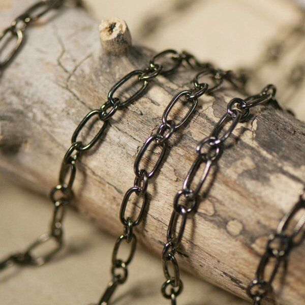 цепочка "венто", цвет черный, звено 9x5x1 мм