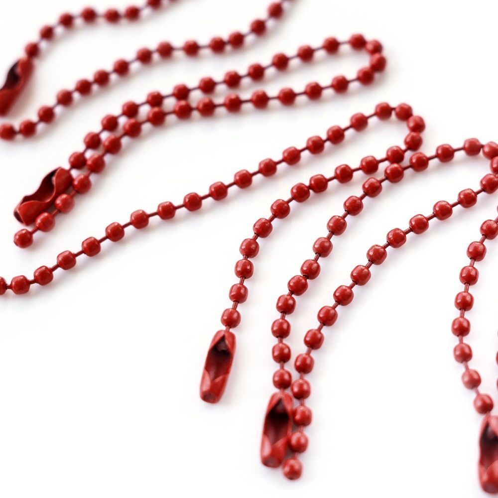 цепочка для брелока "шарик", цвет красный, 12 см