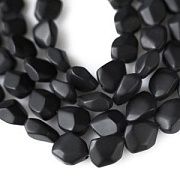 Бусина, стекло "Нагет", матовая, цвет черный, 12x9.5x6.5 мм