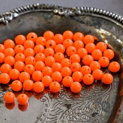 Бусина, акрил 8, цвет оранжевый, 8 мм