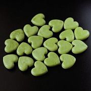 Бусина, Лэмпворк "Сердце", стекло, цвет зеленое яблоко, 19.5x20.5x6.5 мм