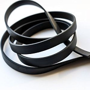 Шнур резиновый, плоский, цвет черный, 10х2 мм