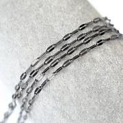 Цепочка "Слот", цвет черный, звено 5.2x2.2x0.2 мм